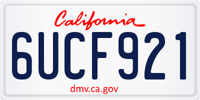 CA license plate 6UCF921