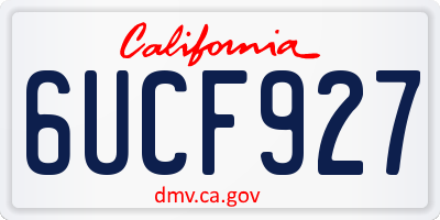 CA license plate 6UCF927