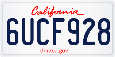 CA license plate 6UCF928