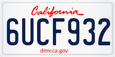 CA license plate 6UCF932