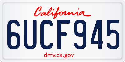 CA license plate 6UCF945