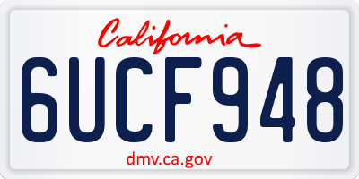 CA license plate 6UCF948