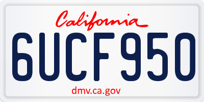 CA license plate 6UCF950