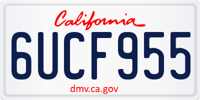 CA license plate 6UCF955