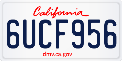 CA license plate 6UCF956