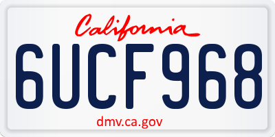 CA license plate 6UCF968