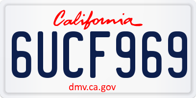 CA license plate 6UCF969
