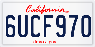 CA license plate 6UCF970
