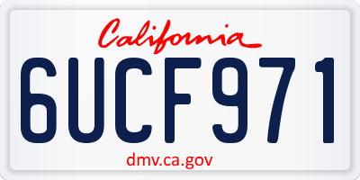 CA license plate 6UCF971