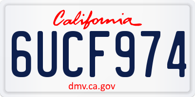 CA license plate 6UCF974