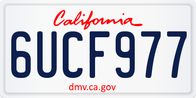 CA license plate 6UCF977