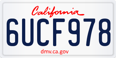 CA license plate 6UCF978