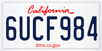 CA license plate 6UCF984