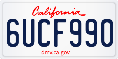 CA license plate 6UCF990