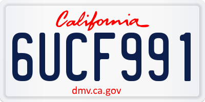 CA license plate 6UCF991