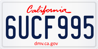 CA license plate 6UCF995