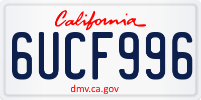 CA license plate 6UCF996