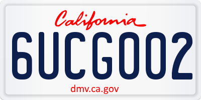 CA license plate 6UCG002
