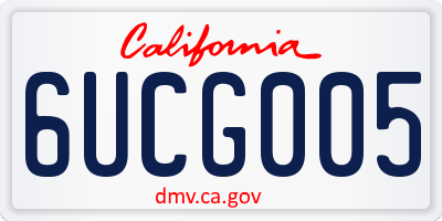 CA license plate 6UCG005