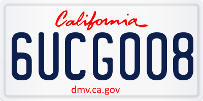 CA license plate 6UCG008