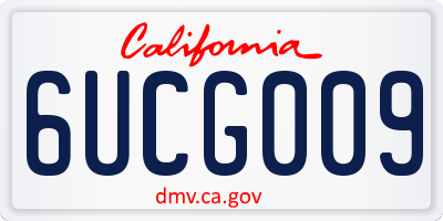 CA license plate 6UCG009