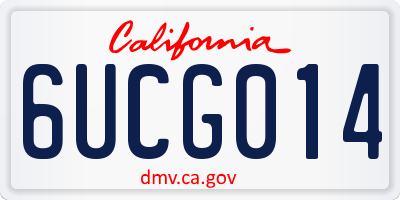 CA license plate 6UCG014
