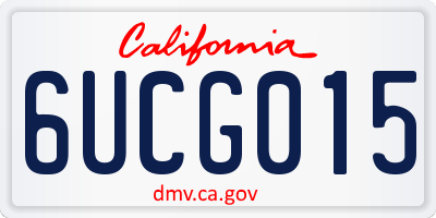 CA license plate 6UCG015