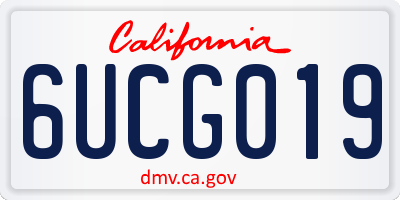 CA license plate 6UCG019