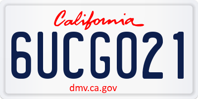 CA license plate 6UCG021