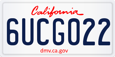 CA license plate 6UCG022