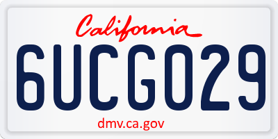 CA license plate 6UCG029