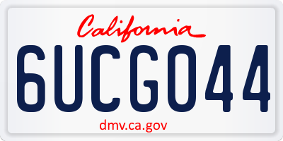 CA license plate 6UCG044