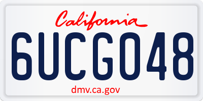 CA license plate 6UCG048