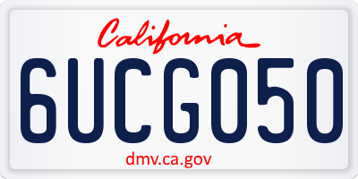 CA license plate 6UCG050
