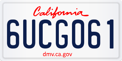 CA license plate 6UCG061