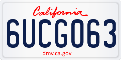 CA license plate 6UCG063