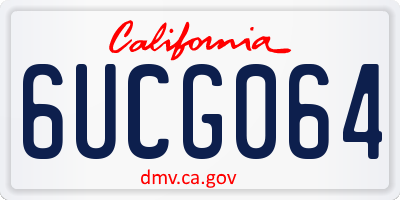 CA license plate 6UCG064