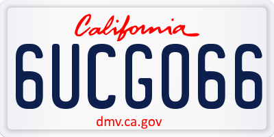 CA license plate 6UCG066