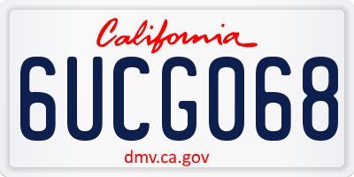 CA license plate 6UCG068