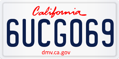 CA license plate 6UCG069