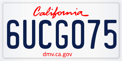 CA license plate 6UCG075
