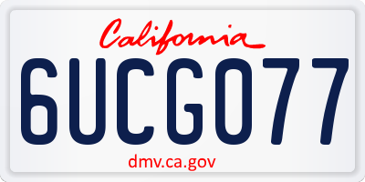 CA license plate 6UCG077