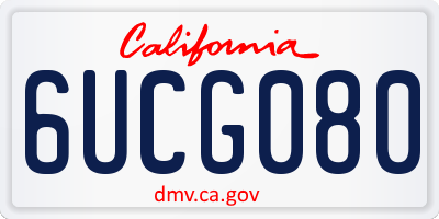 CA license plate 6UCG080
