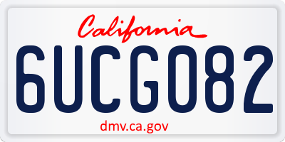 CA license plate 6UCG082