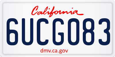 CA license plate 6UCG083