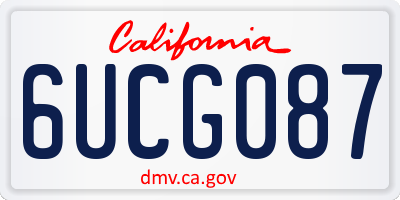 CA license plate 6UCG087