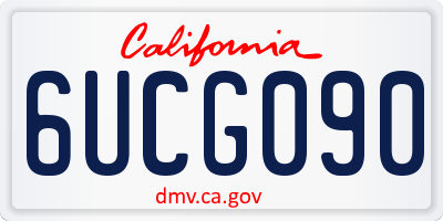 CA license plate 6UCG090