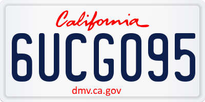 CA license plate 6UCG095