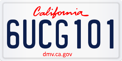 CA license plate 6UCG101