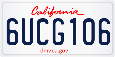CA license plate 6UCG106